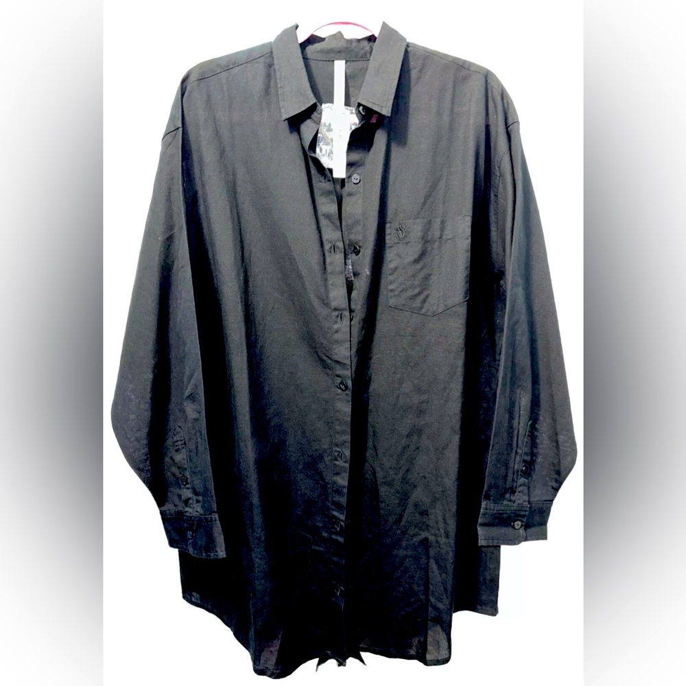 NWT Victoria's secret swim linen boyfriend shirt dress beach COVERUP